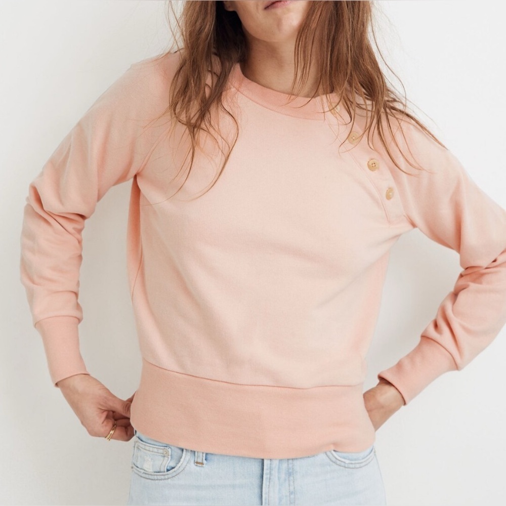 Miles by Madewell pink button detail sweater, XS